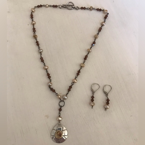 Vintage Sterling Silver Patricia O Beaded Necklace and Earrings Set - Picture 6 of 10